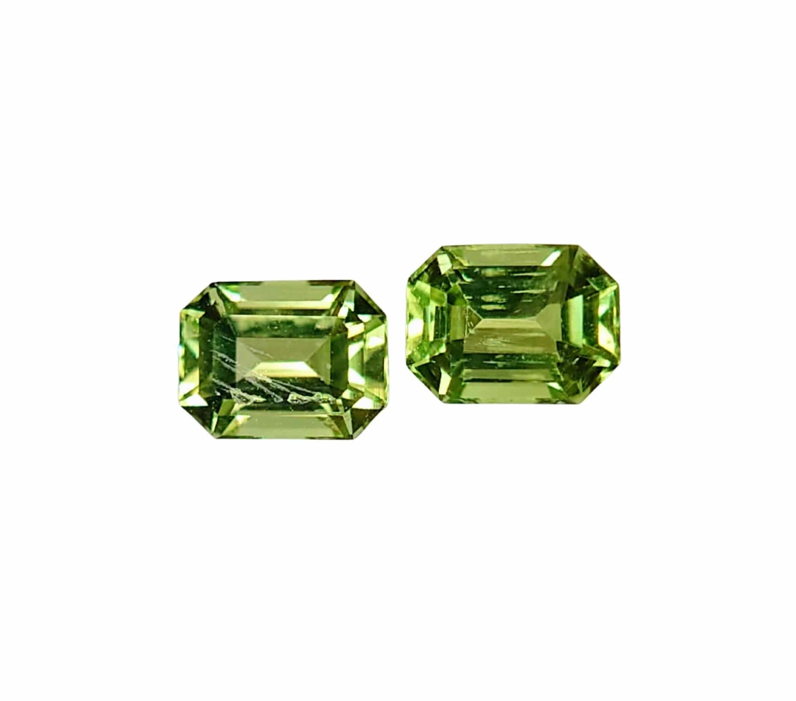 0.95ct Emerald Faceted Natural Peridot Pair from Pakistan — view 1